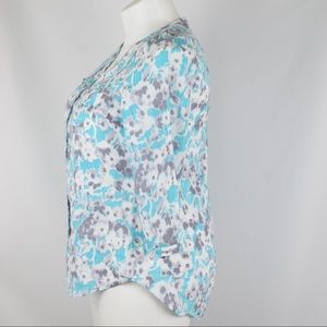 M Collection Women Size 14P Linen Shirt,(#V03)